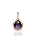 dropshaped amethyst pendant fashion diamond zircon purple diamond pendant necklacepicture12